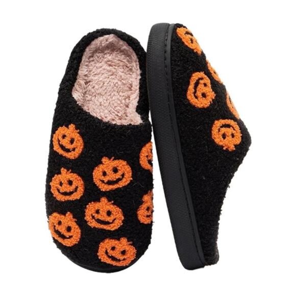 Cute Ghost Print Soft Plush Halloween Slippers - Picture 1 of 7